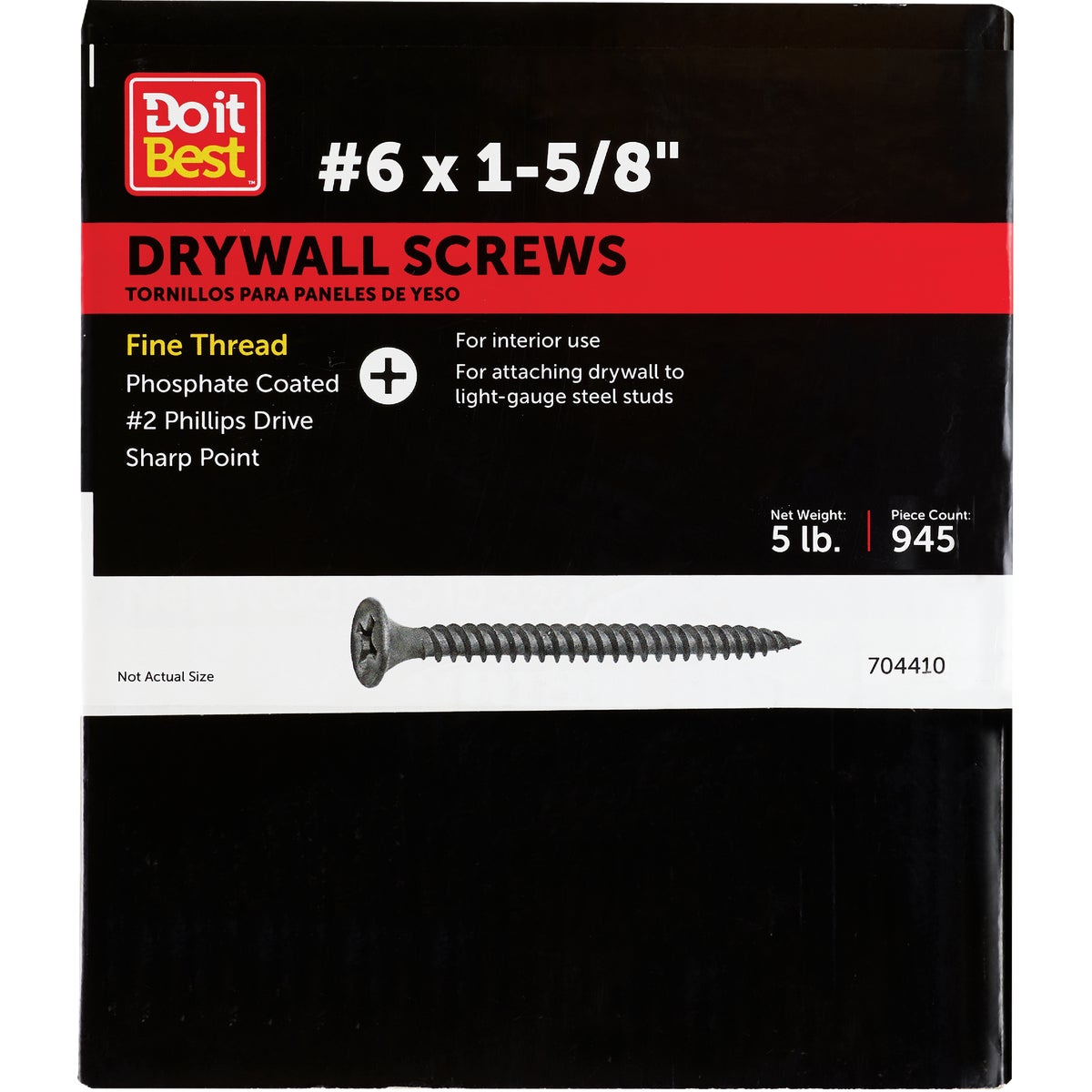 Do it #6 x 1-5/8 In. Fine Thread Multipurpose Drywall Screw (5 Lb. Box) Image 1