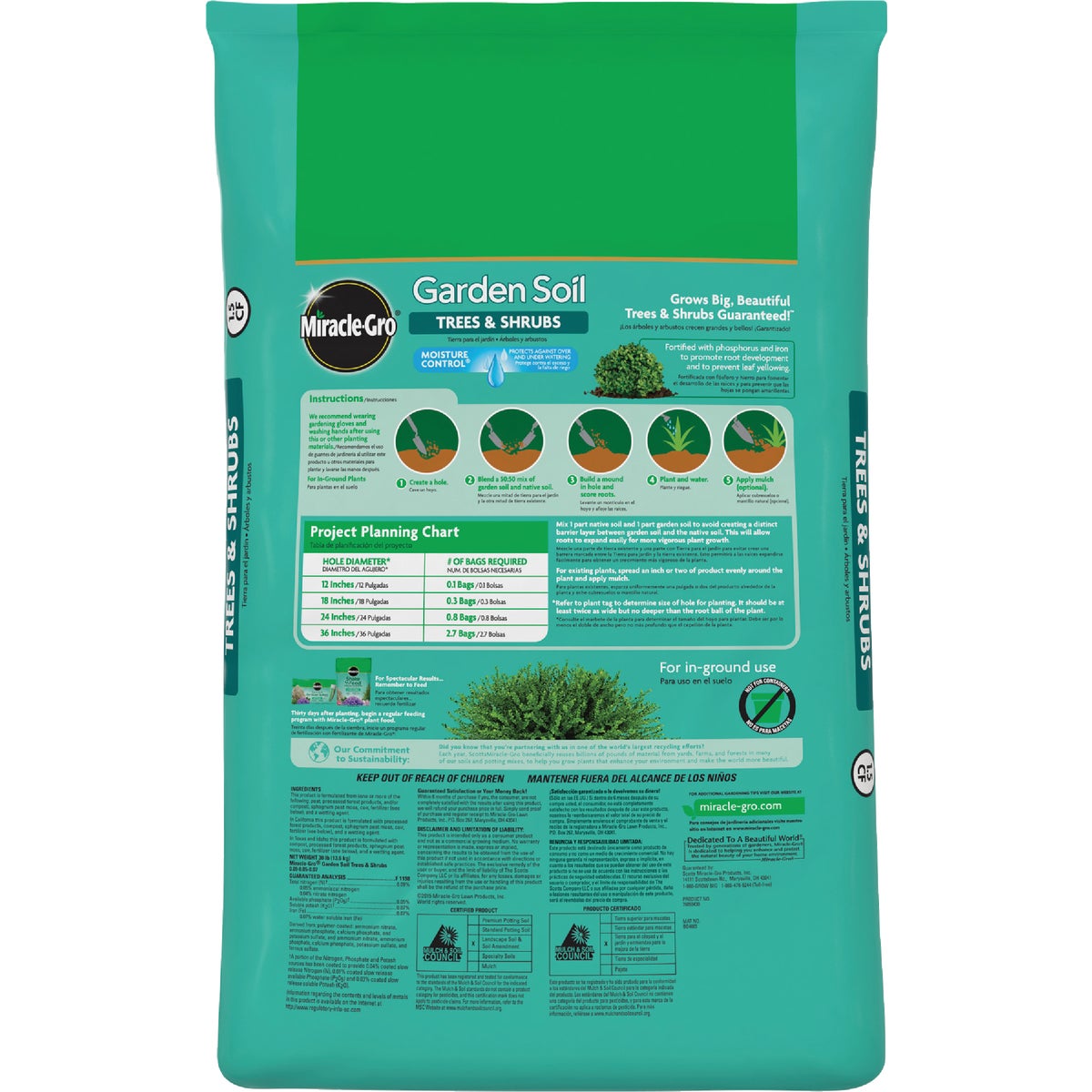 Miracle-Gro 1.5 Cu. Ft. Trees & Shrubs Garden Soil Image 4