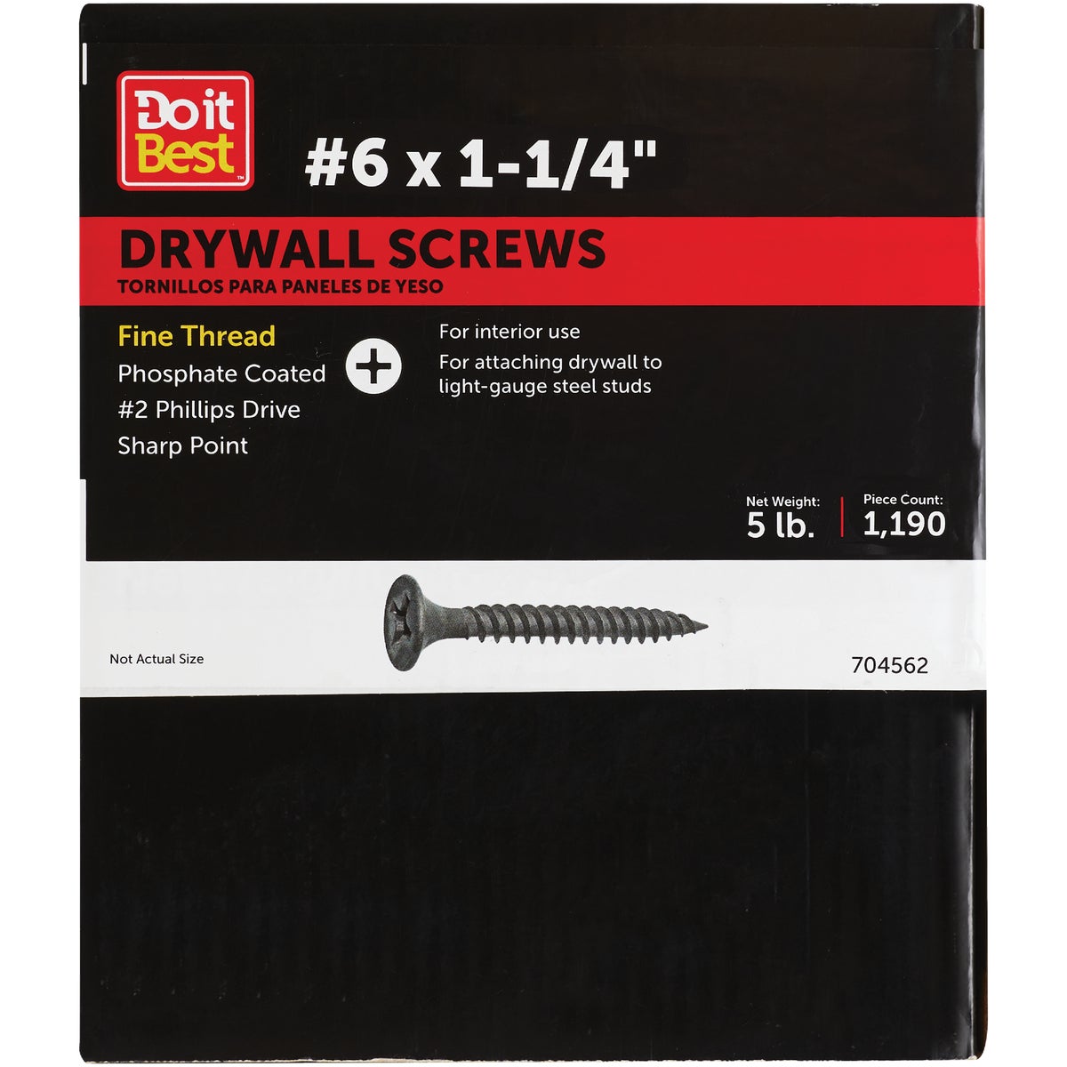 Do it #6 x 1-1/4 In. Fine Thread Multipurpose Drywall Screw (5 Lb. Box) Image 1