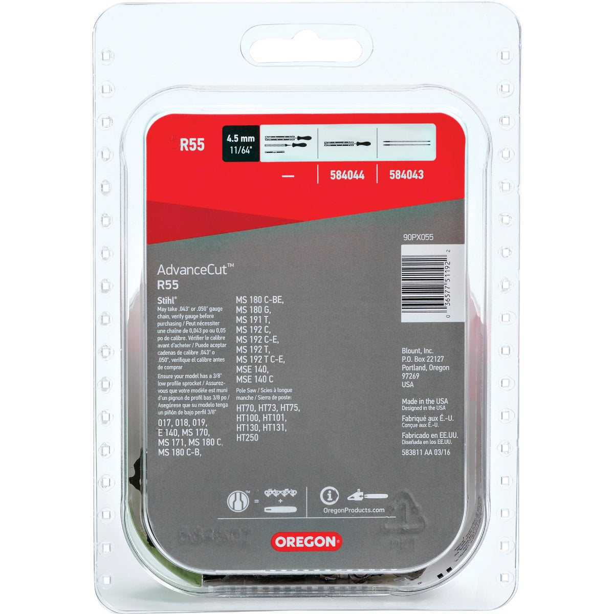 Oregon AdvanceCut 16 In. 55-Link 0.043 In. ga Chainsaw Chain Image 7