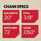 Oregon PowerCut 20 In. 72-Link Chainsaw Chain Image 5