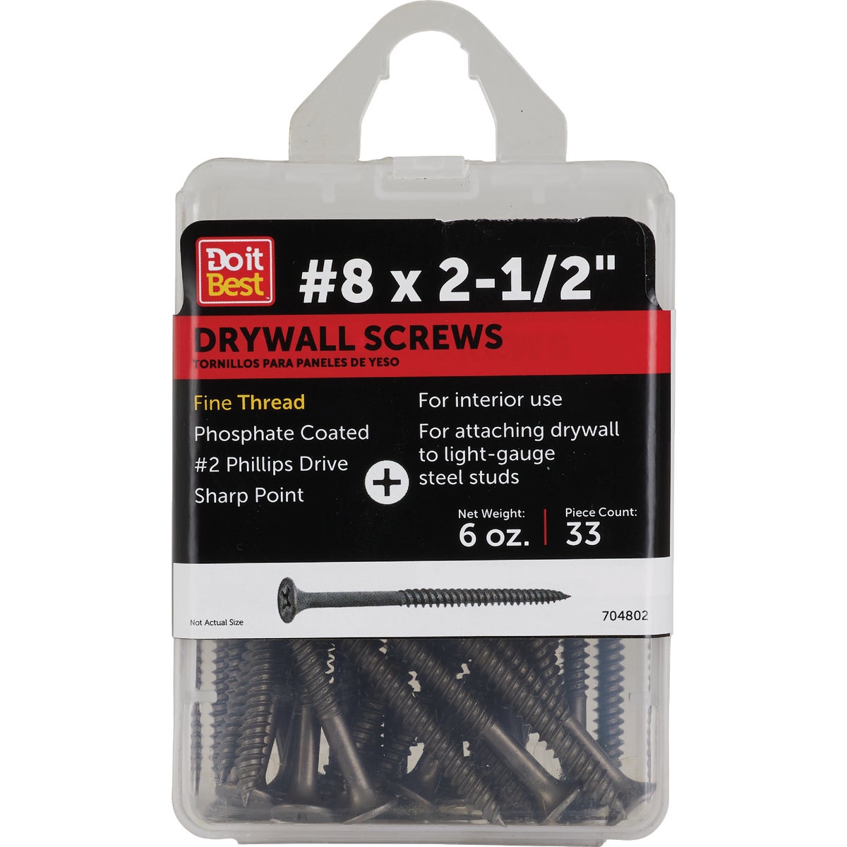Do it #8 x 2-1/2 In. Fine Thread Multipurpose Drywall Screw (6 Oz. Pack)