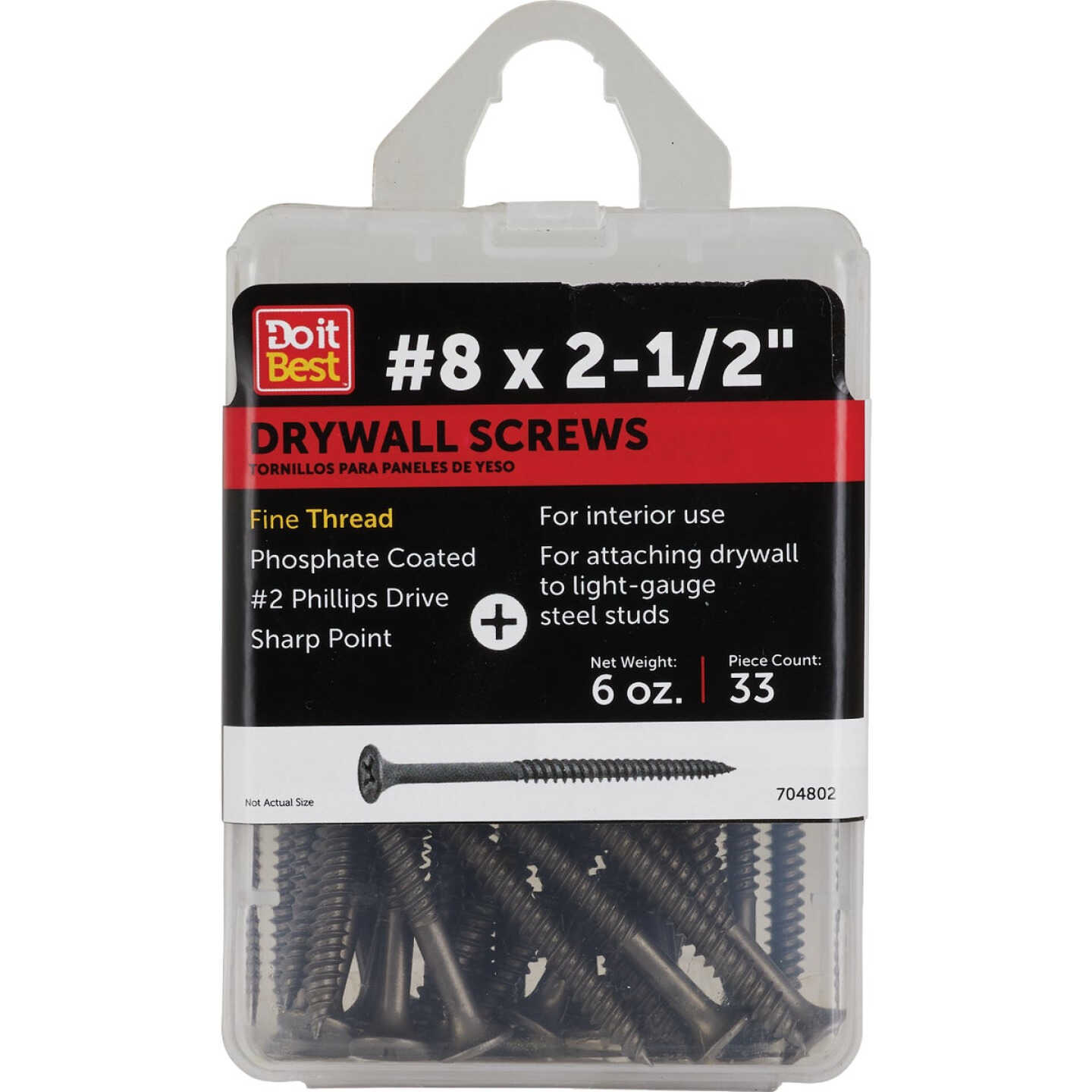 Do it #8 x 2-1/2 In. Fine Thread Multipurpose Drywall Screw (6 Oz. Pack) Image 1