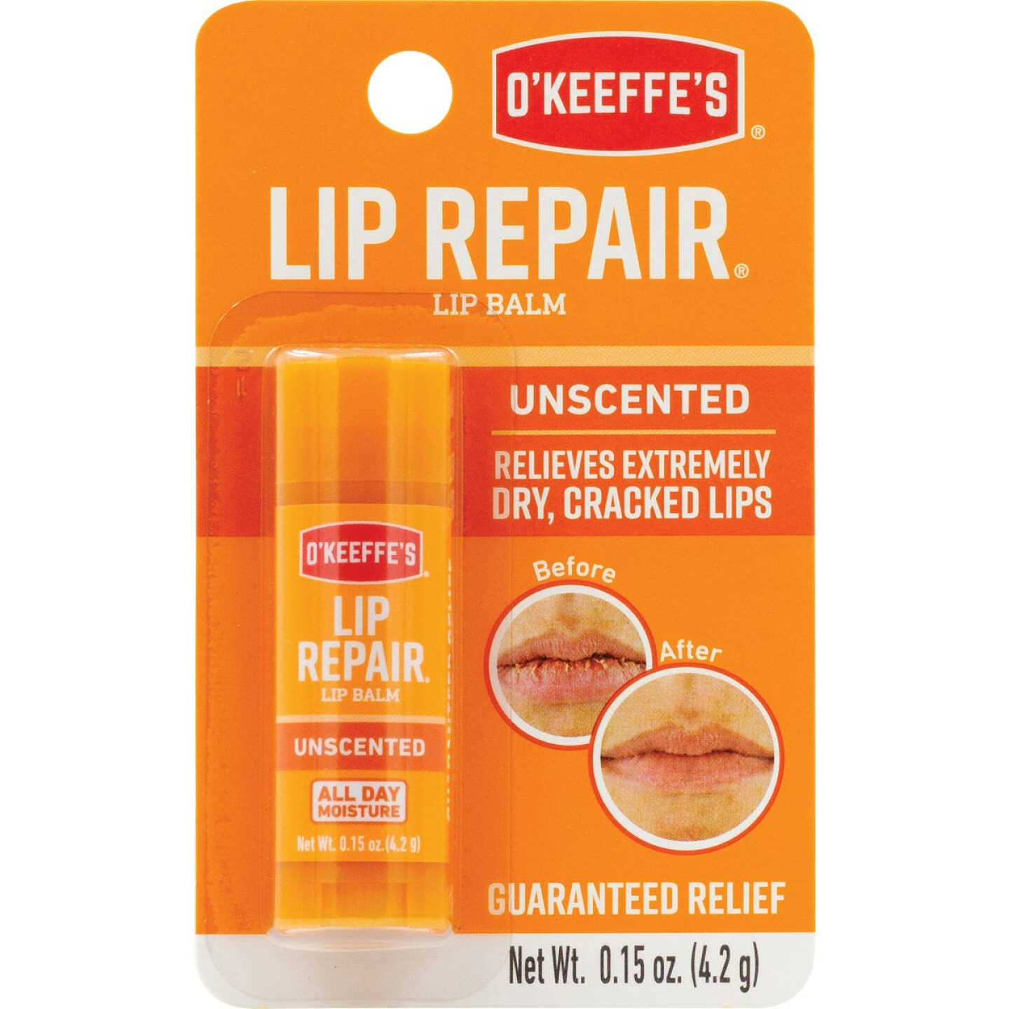 O'Keeffe's Original Unflavored Lip Repair, 0.15 Oz. Image 1