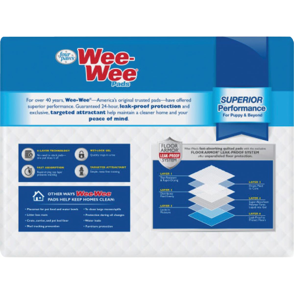 Four Paws Wee-Wee 21 In. x 22 In. Puppy Training Pads (50-Pack) Image 2