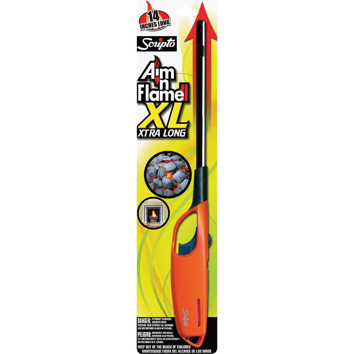 Scripto Aim 'n Flame MAX Nonrefillable Straight Stem EXtra Long Butane Lighter