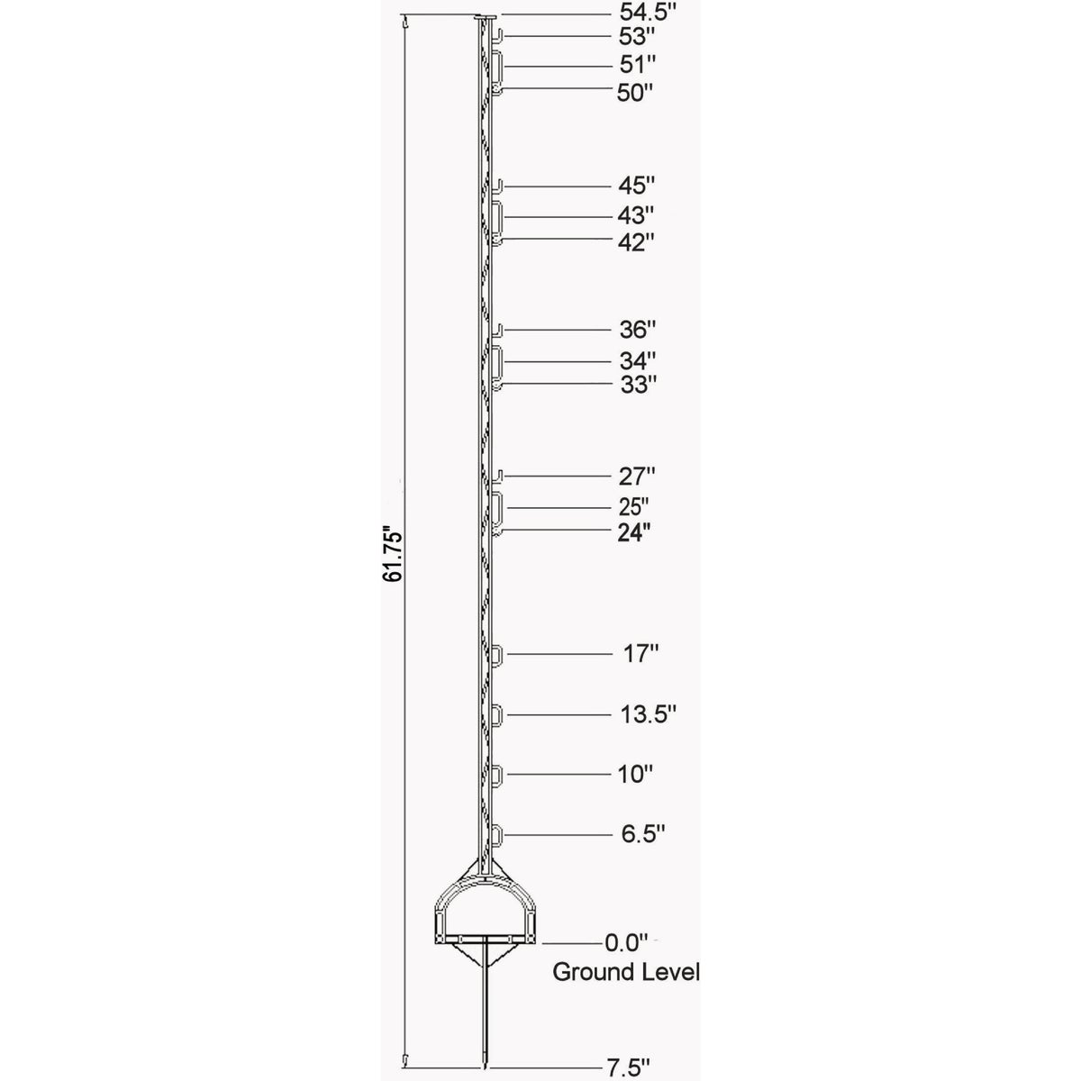 Dare 61-3/4 In. Step-in Poly Post with Built-in Stirrup Image 2