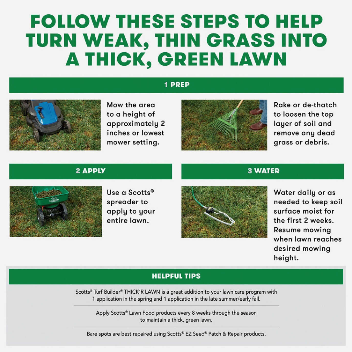 Scotts Turf Builder Thick'R Lawn 40 Lb. 4000 Sq. Ft. Sun & Shade Grass Seed, Fertilizer, and Soil Improver Combination Image 3