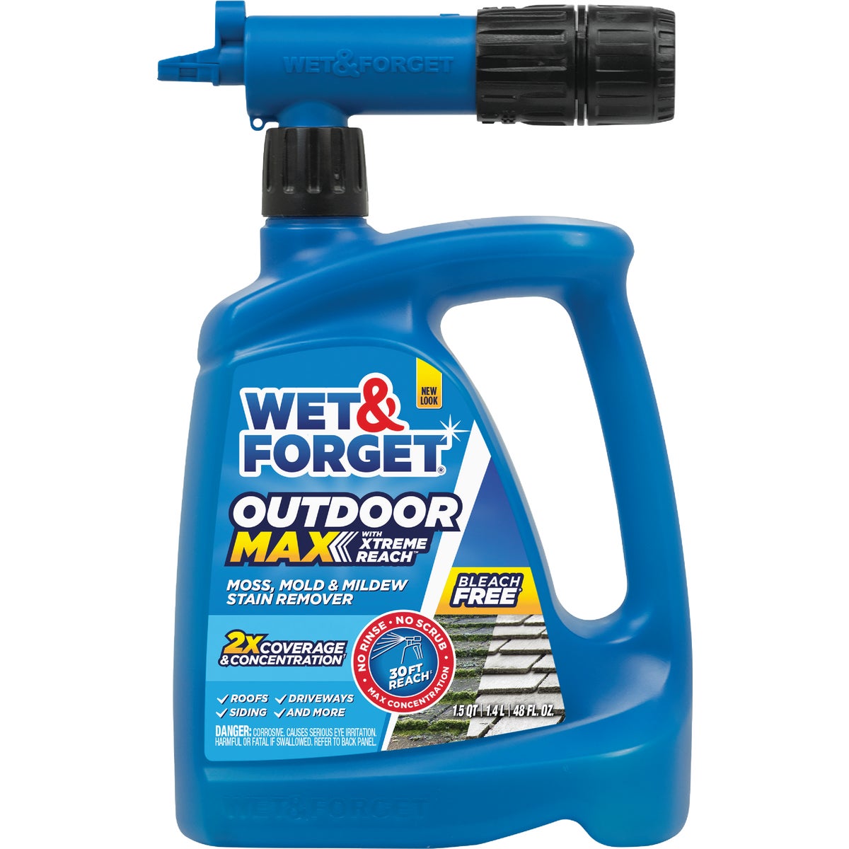 Wet & Forget 48 Oz. Hose End Spray Concentrate Moss, Mold, Mildew, & Algae Stain Remover