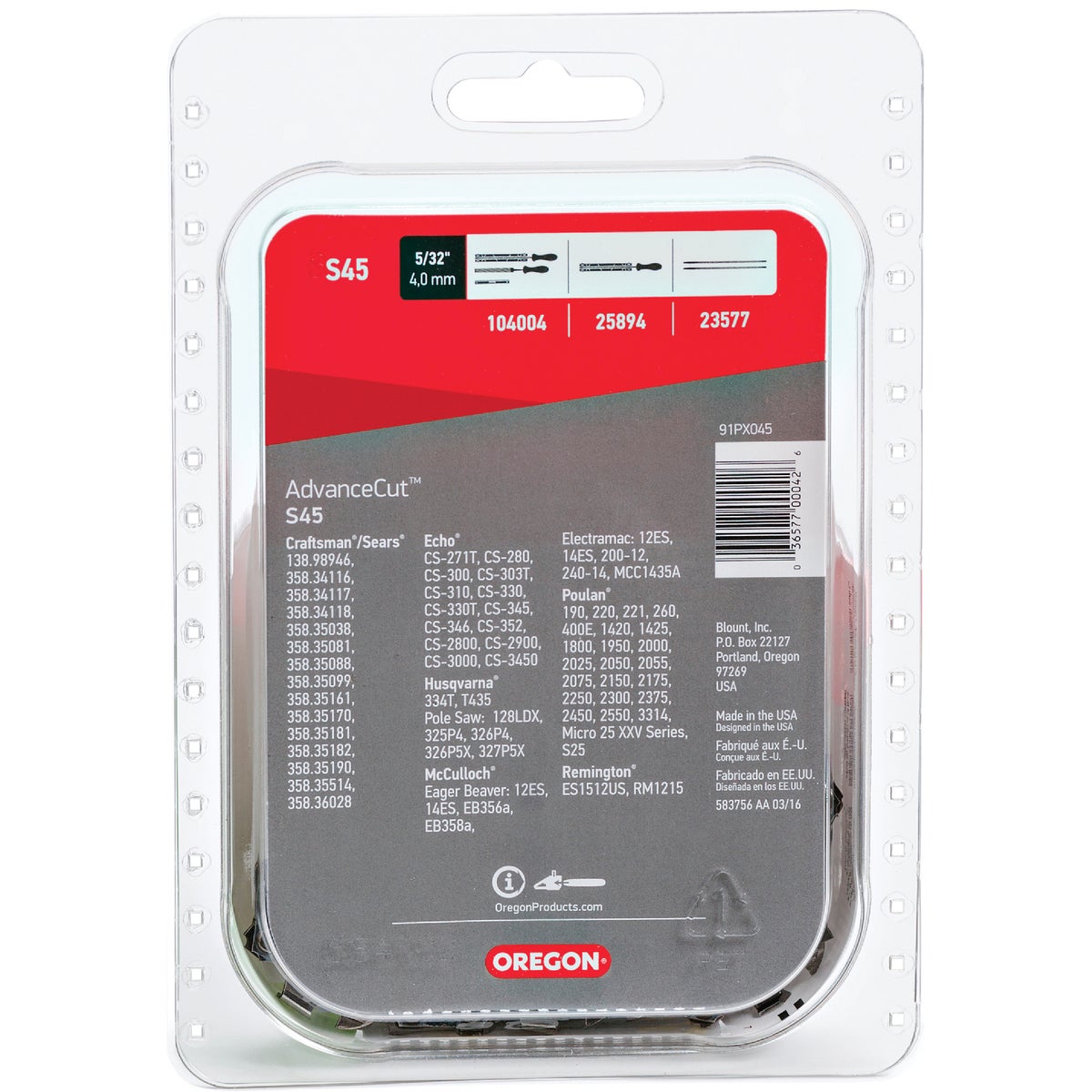 Oregon AdvanceCut 12 In. 45-Link 0.050 In. ga Chainsaw Chain Image 7