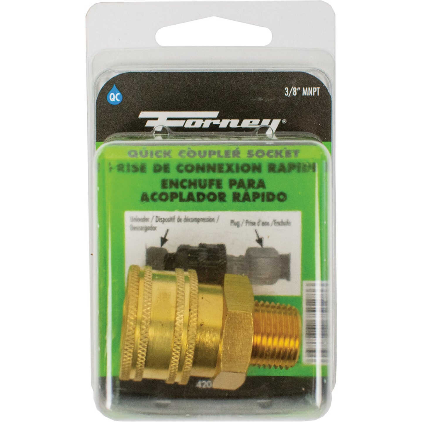 Forney 3/8 In. Male Quick Coupler Pressure Washer Socket Image 2