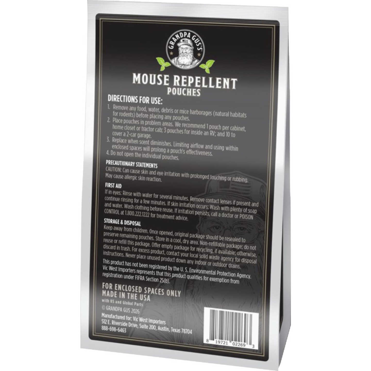 Grandpa Gus's Granular All Natural Mouse Repellent Pouch (4-Pack) Image 2