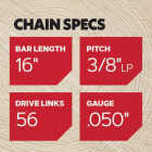 Oregon AdvanceCut 16 In. 56-Link 0.050 In. ga Chainsaw Chain Image 5