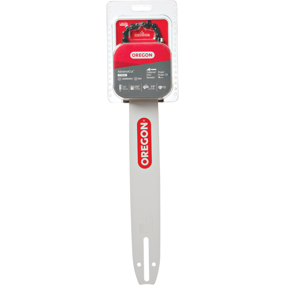 Oregon AdvanceCut 14 In. 52 Drive Links Reversible Bar & S52 Chain Replacement Combo Image 1