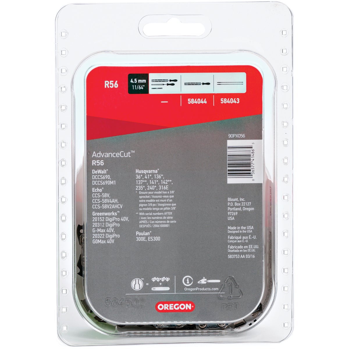 Oregon AdvanceCut 16 In. 56-Link 0.043 In. ga Chainsaw Chain Image 7