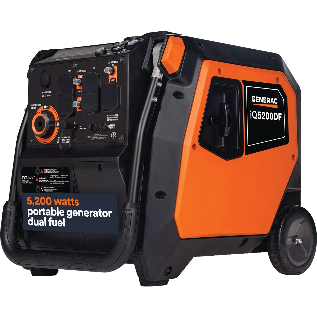 Generac iQ5200 Dual Fuel Portable Inverter Generator