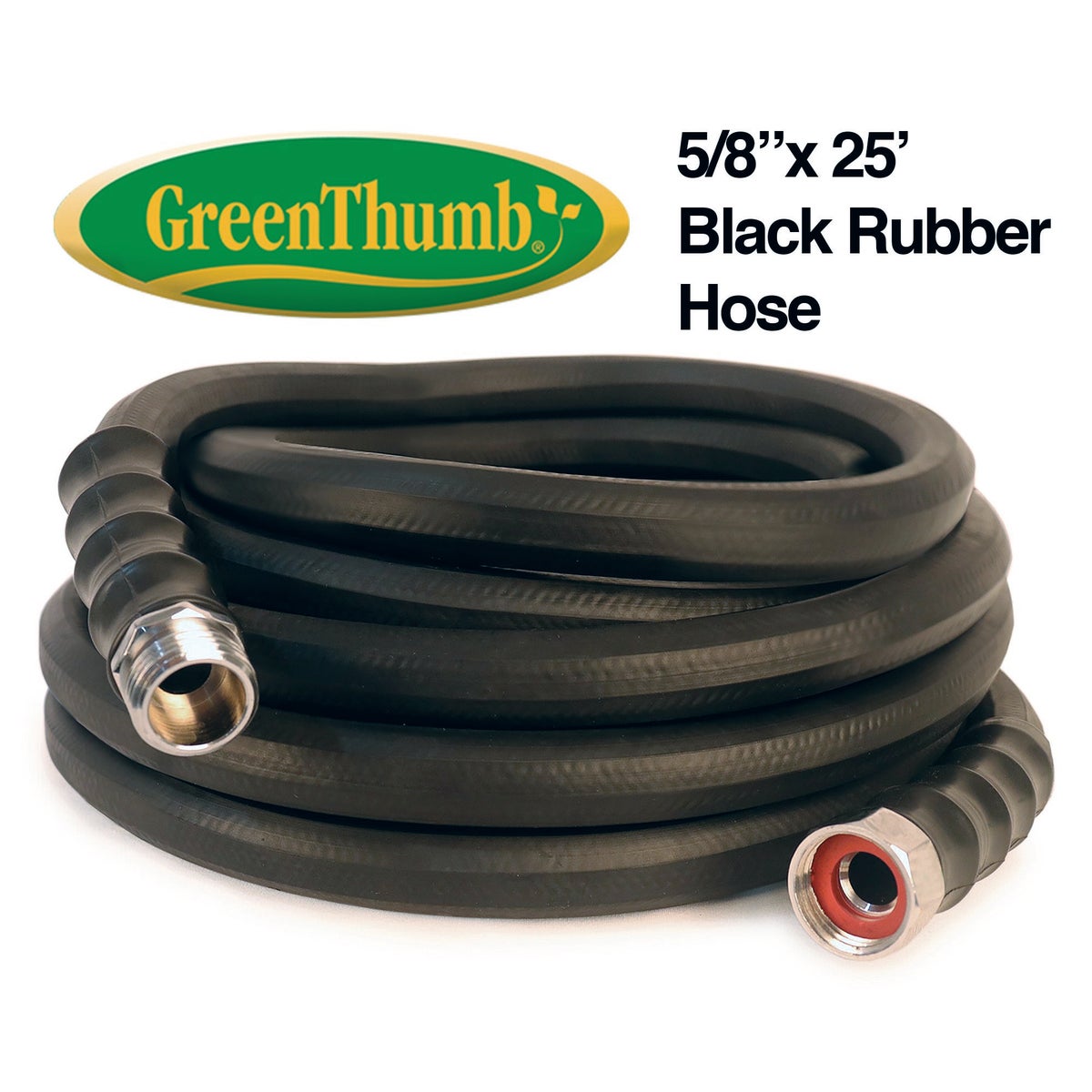 Green Thumb 5/8 In. Dia. x 25 Ft. Black Rubber Hot Water Garden Hose