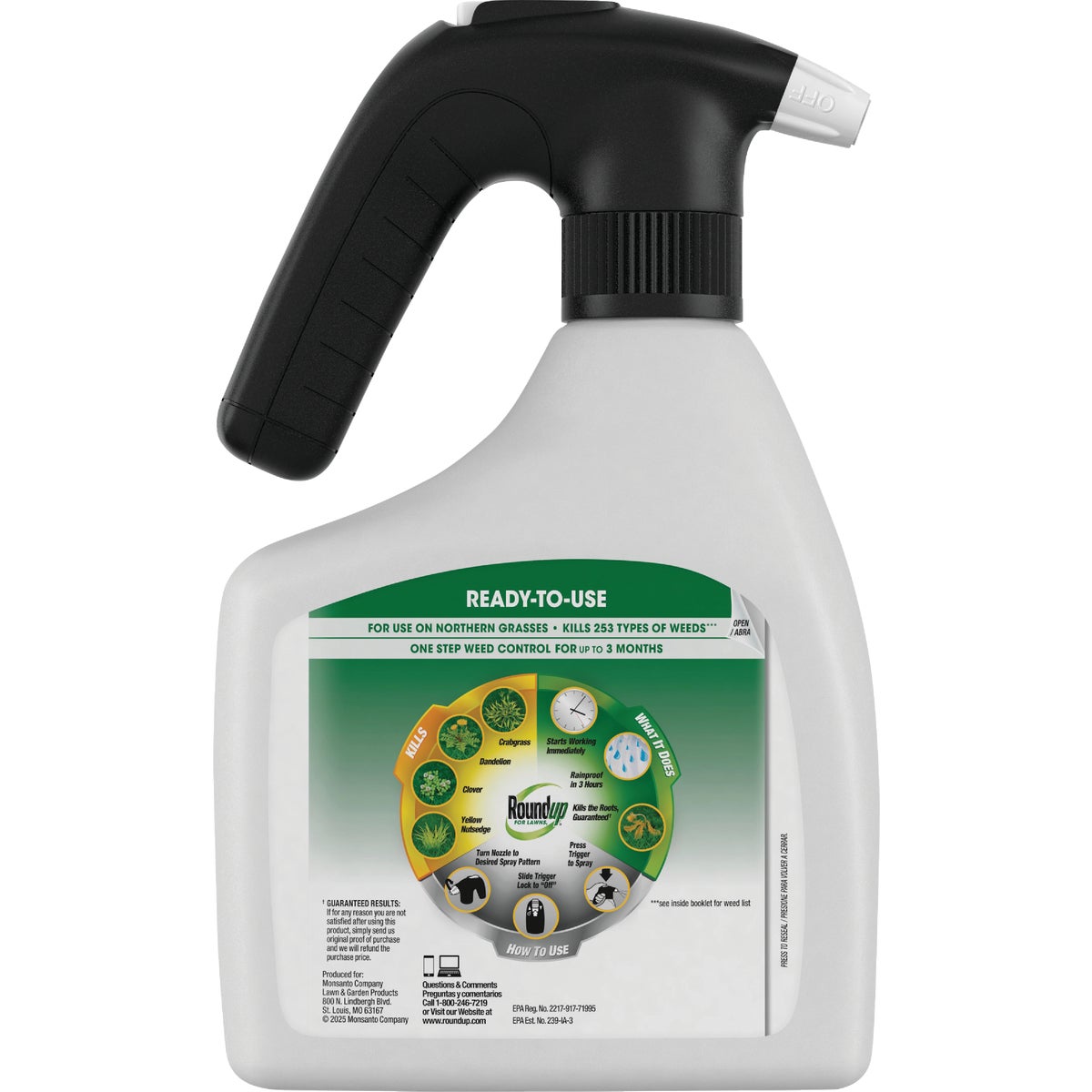 Roundup for Lawns 1.5L Ready To Use Quickhand Northern Weed & Grass Killer Image 2