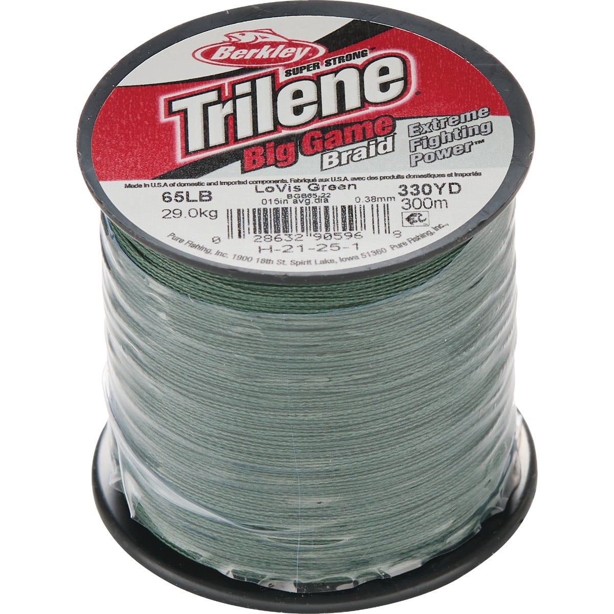 Berkley Trilene Big Game Braid 65 Lb. 328 Yd. Lo-Vis Green Fishing Line Image 1