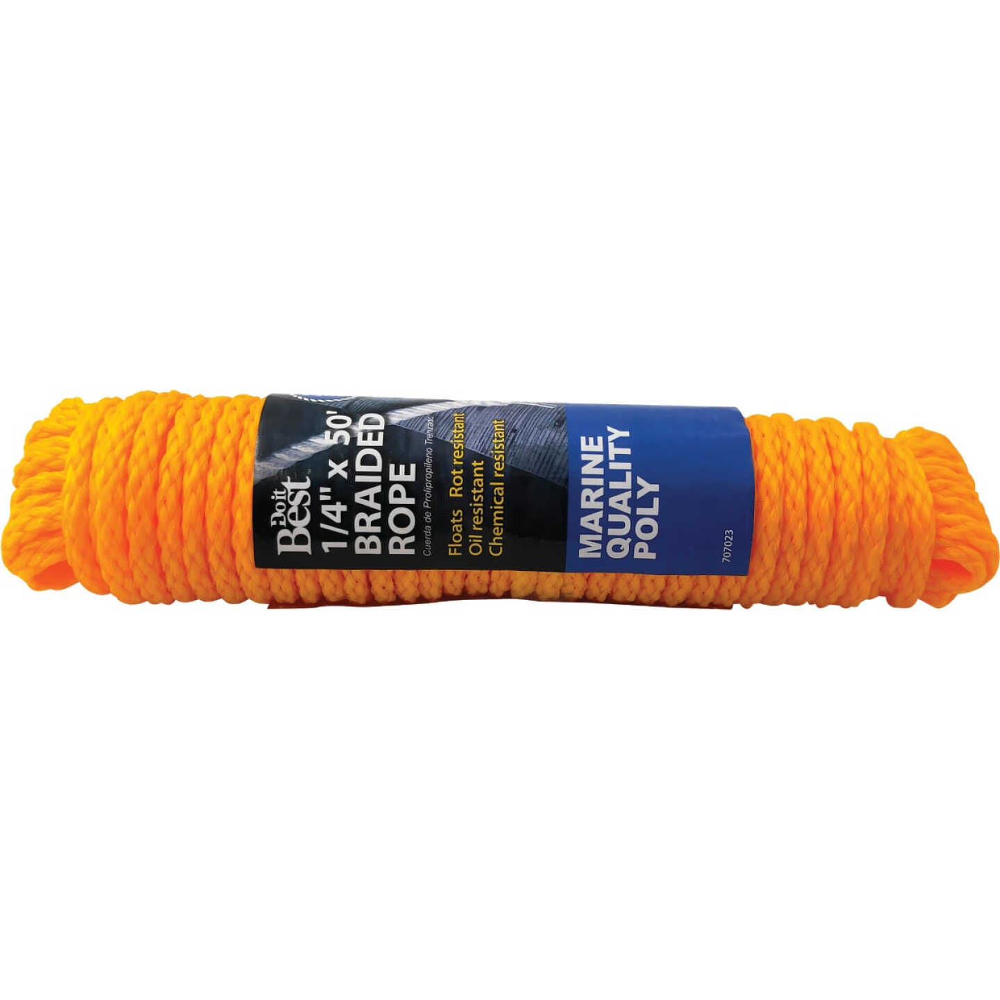 Do it Best 1/4 In. x 50 Ft. Yellow Braided Polypropylene Packaged Rope Image 1