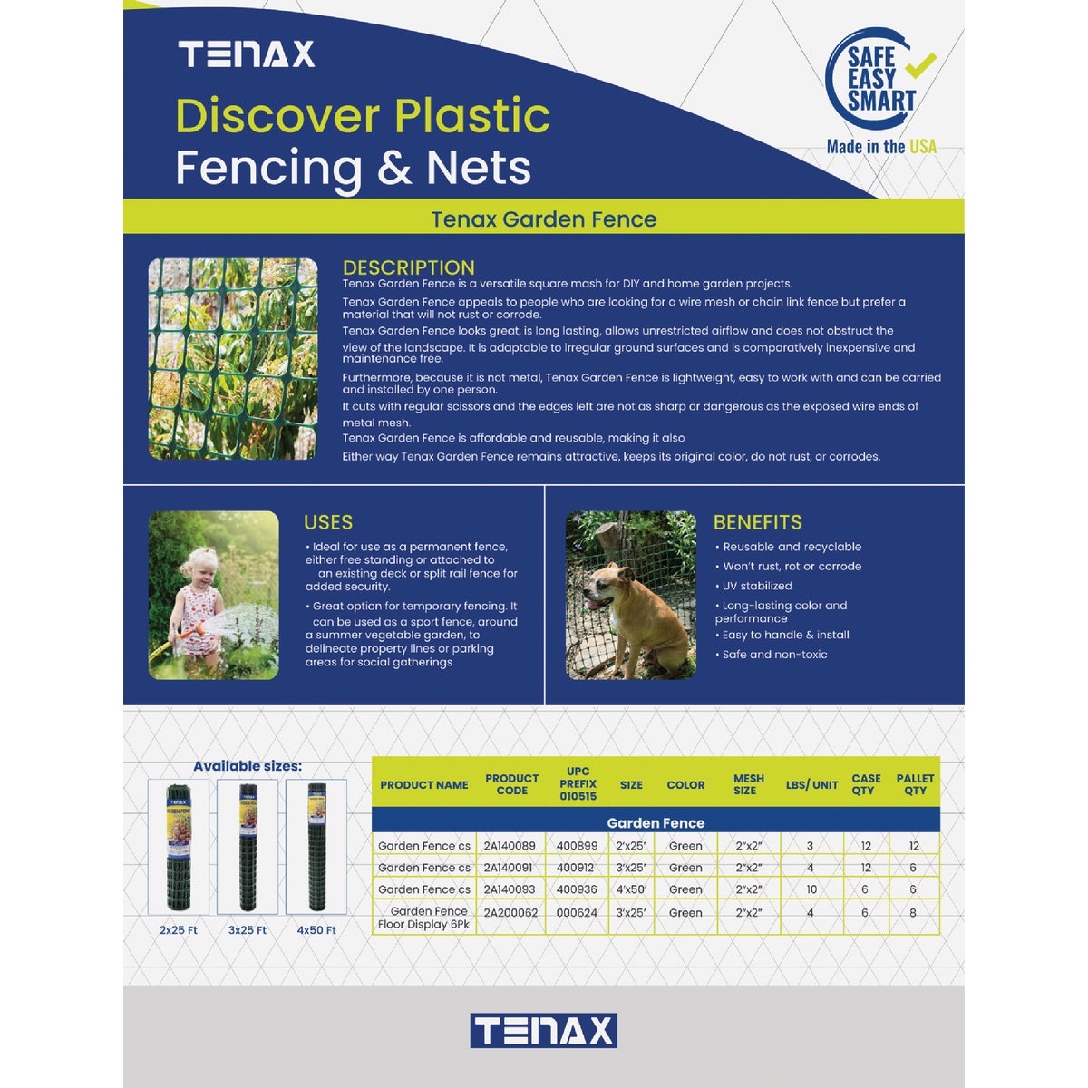 Tenax 4 Ft. H. x 50 Ft. L. High-Density Polyethylene Garden Fence, Green Image 5