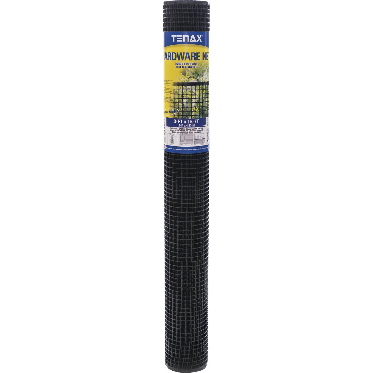 Tenax 3 Ft. H. x 15 Ft. L. Plastic Hardware Netting Garden Fence, Black