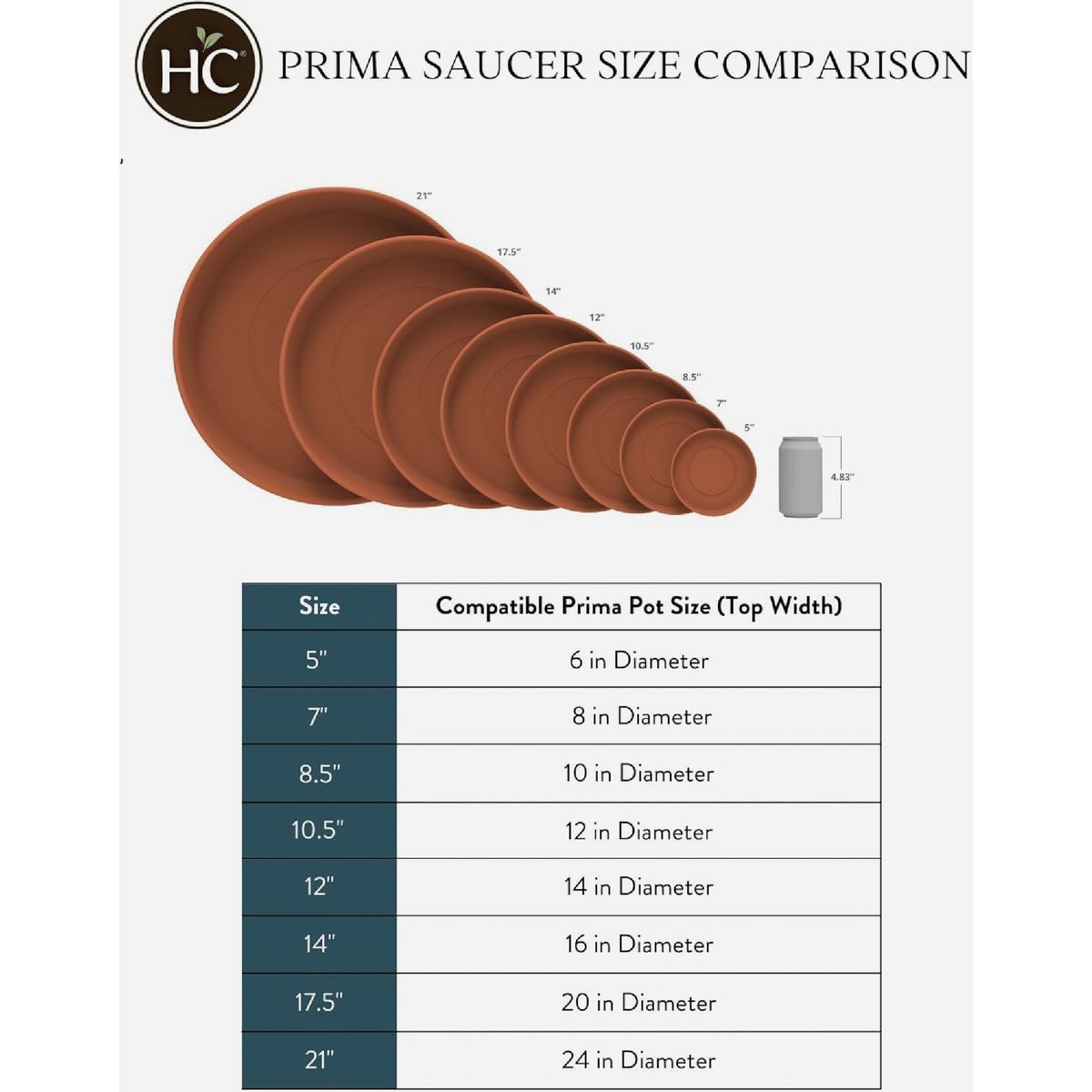 HC Companies 6 In. Warm Gray Classic Saucer Image 5