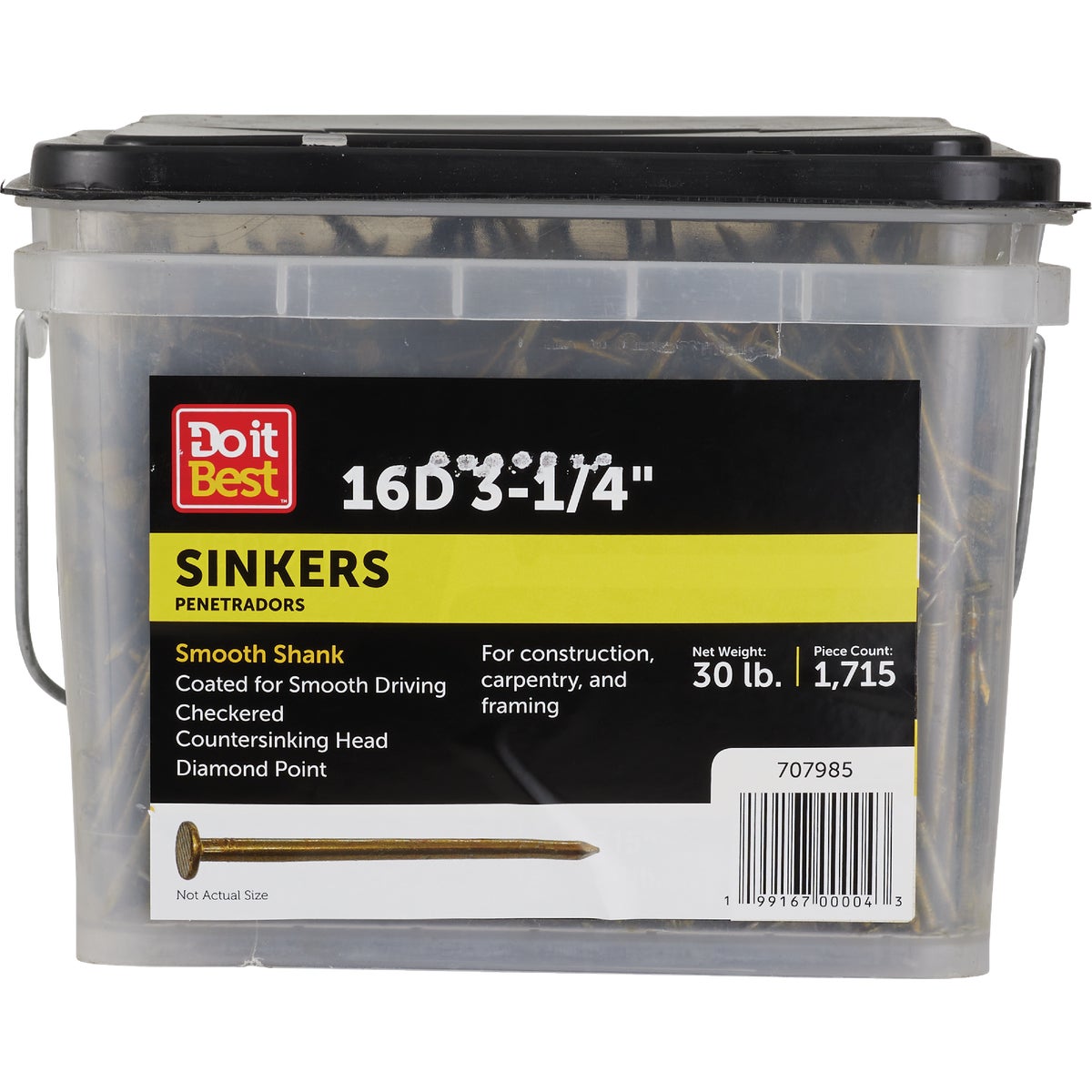 Do it Best 3-1/4 In. x 9 ga x 16d Coated Sinker Framing Nails (1920-Count, 30 Lb.)