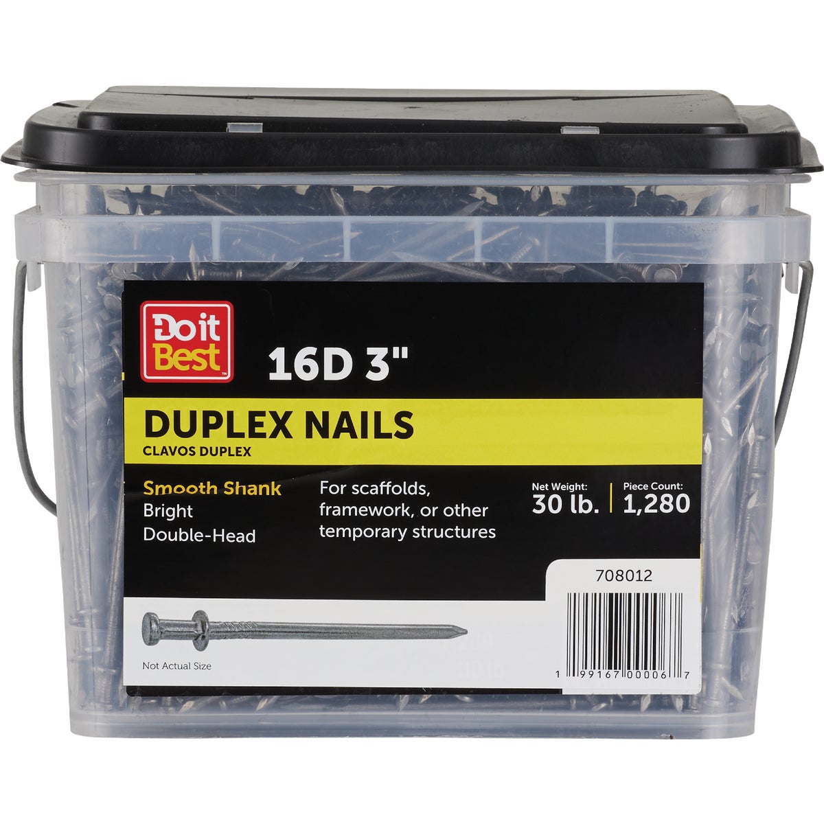 Do it Best 3 In. 16d Bright Duplex Framing Nails (1280-Count, 30 Lb.)