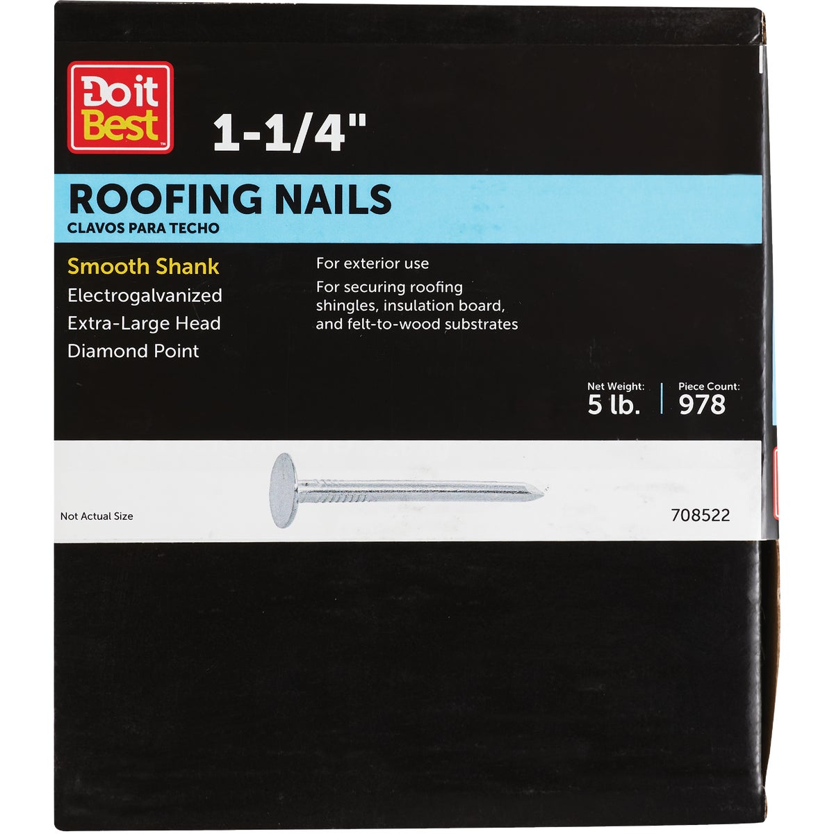 Do it 1-1/4 In. 11 ga Electrogalvanized Roofing Nails (1090-Count, 5 Lb.)