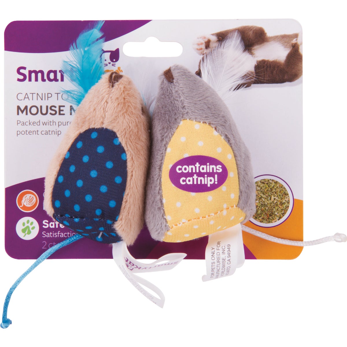 SmartyKat Mouse Mates Plush Catnip Cat Toy (2-Pack)