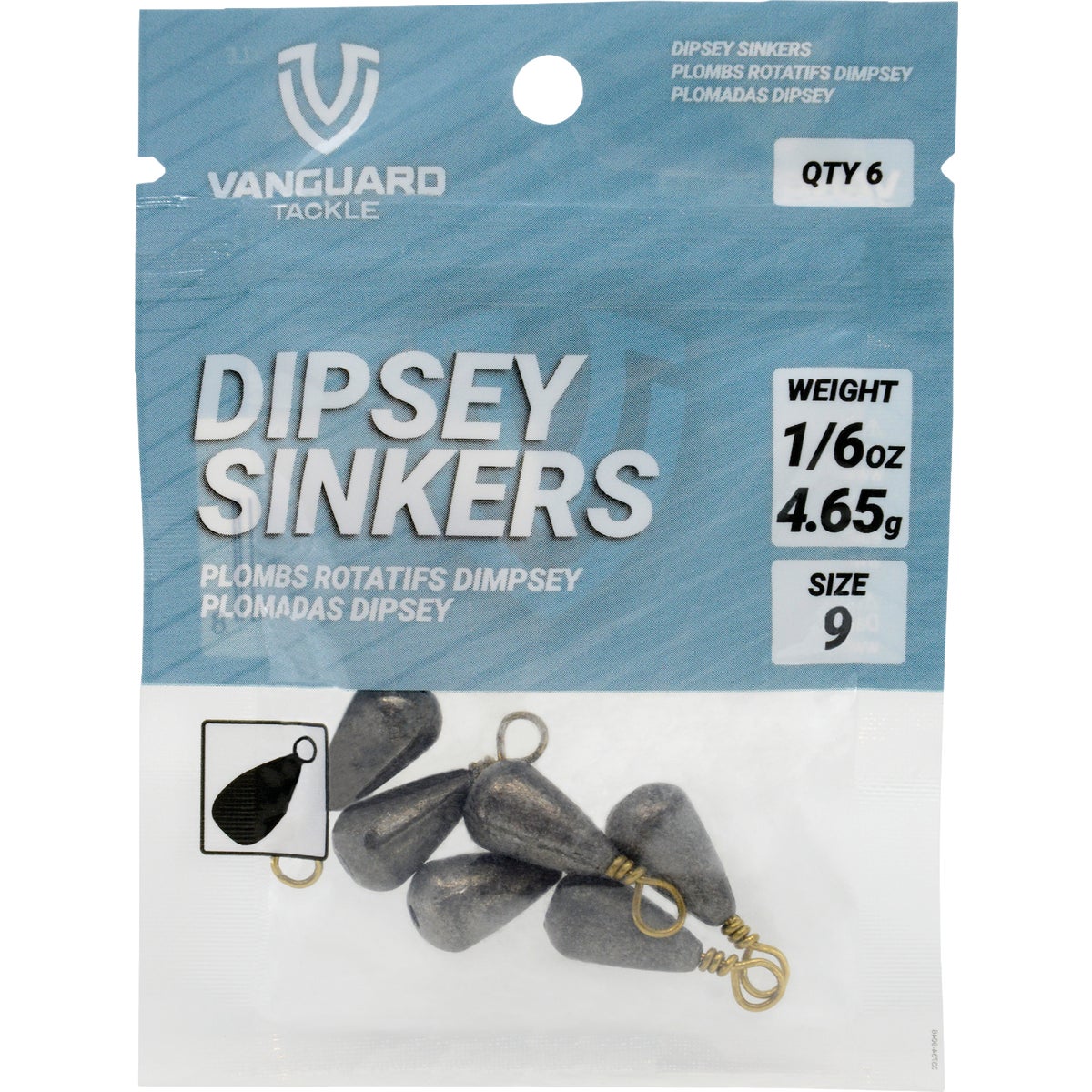 Vanguard 3/8 Oz. Dipsey Sinkers (5-Pack)