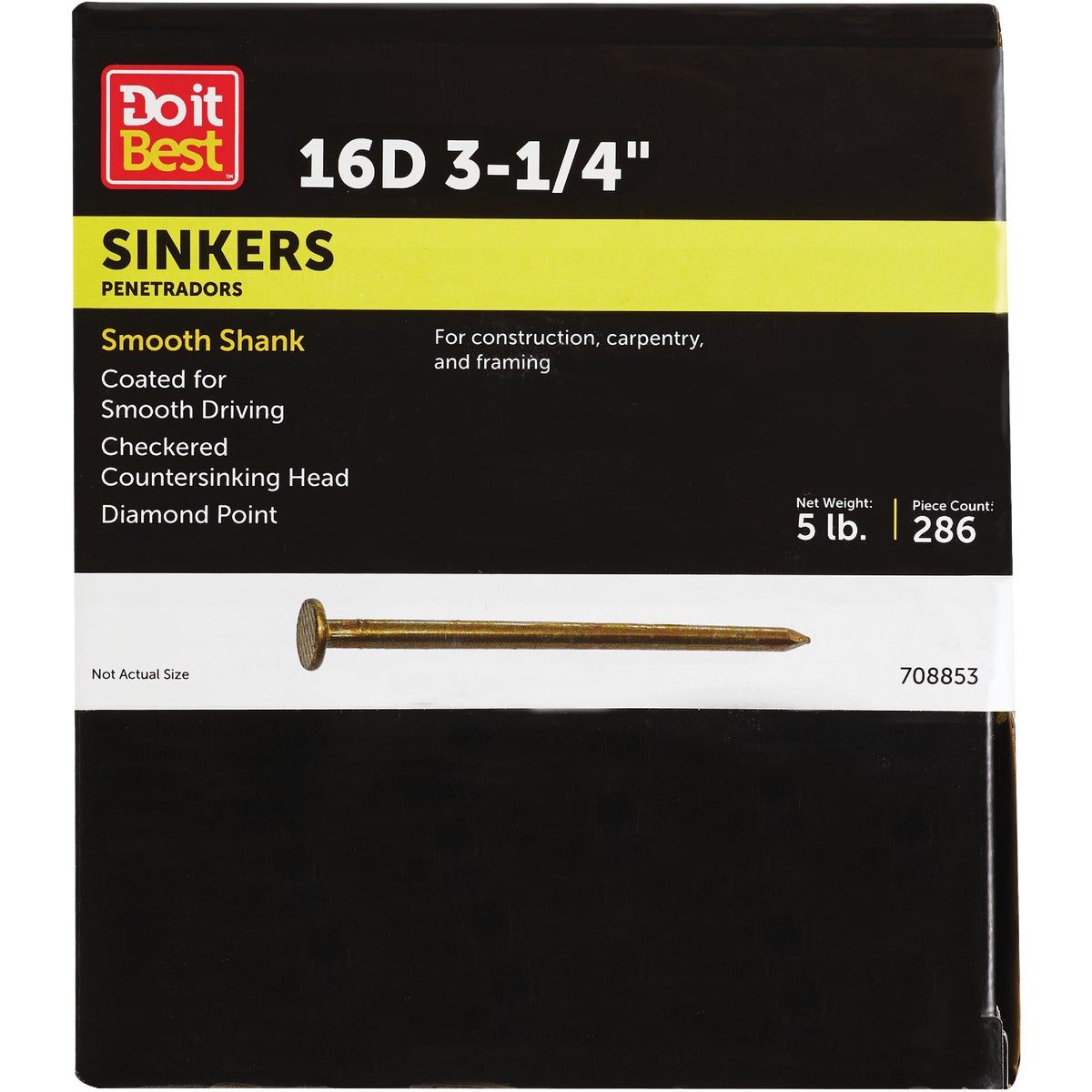 Do it 16d x 3-1/4 In. 9 ga Coated Sinker Framing Nails (320-Count, 5 Lb.)