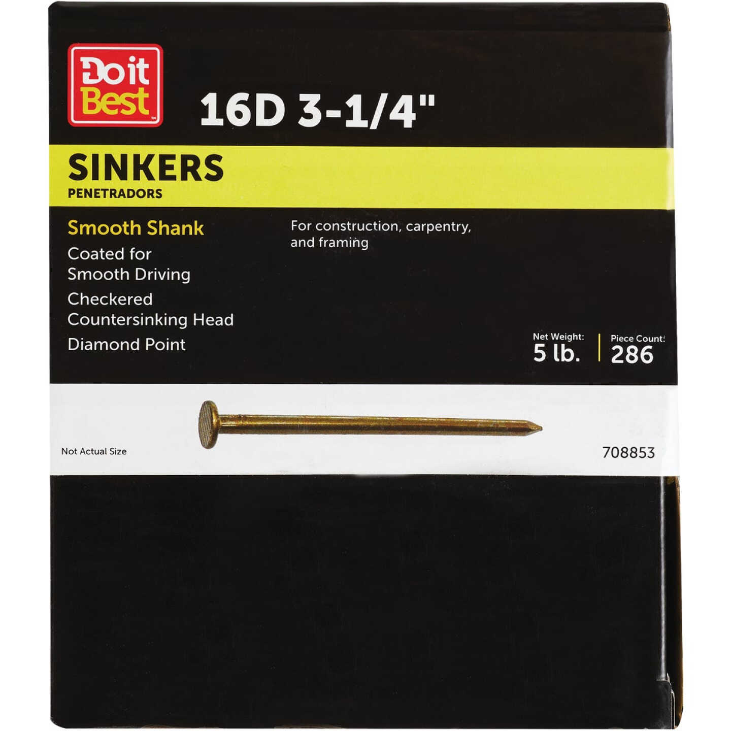 Do it 16d x 3-1/4 In. 9 ga Coated Sinker Framing Nails (320-Count, 5 Lb.) Image 1
