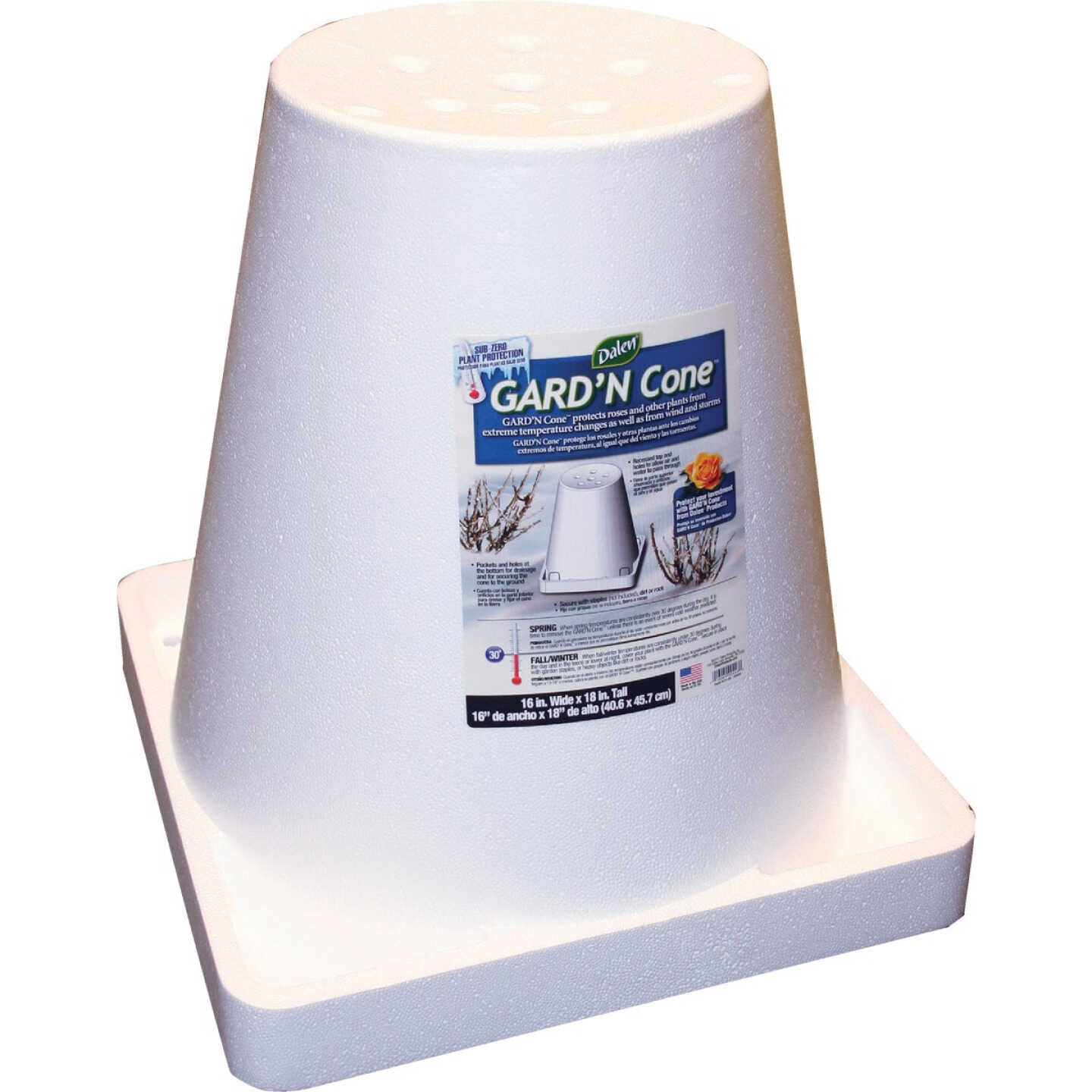 Gardeneer Styrofoam White 18 In. Rose Cone Image 1