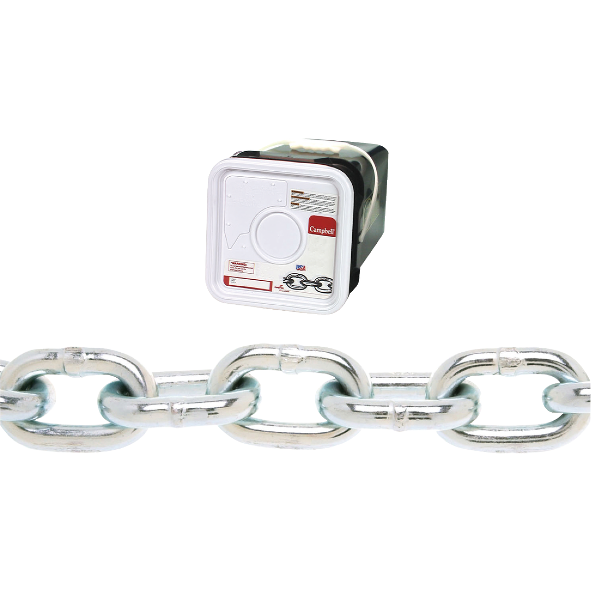 Campbell 1/4 In. 100 Ft. Zinc-Plated Low-Carbon Steel Coil Chain Image 1