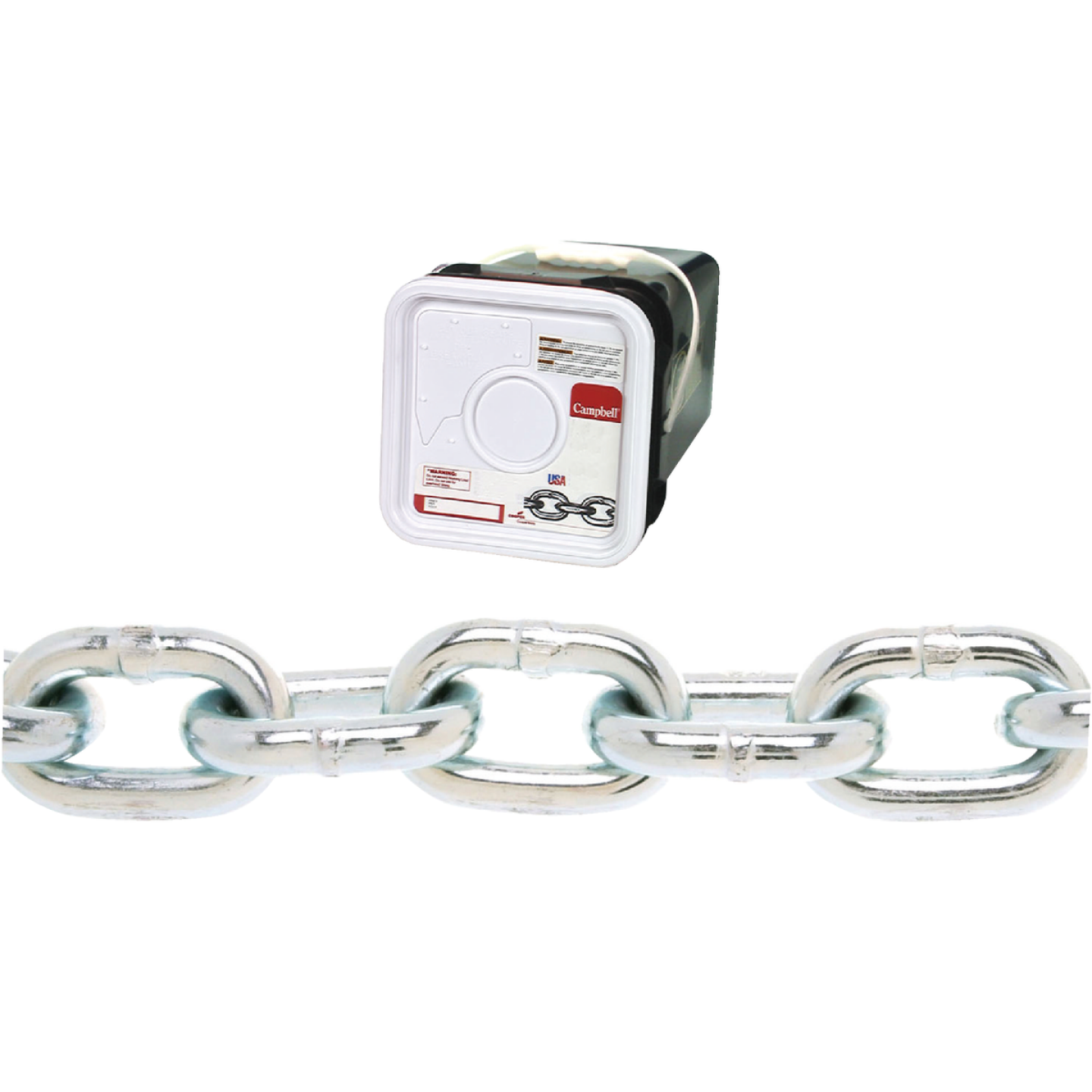 Campbell 3/8 In. 45 Ft. Zinc-Plated Low-Carbon Steel Coil Chain Image 1