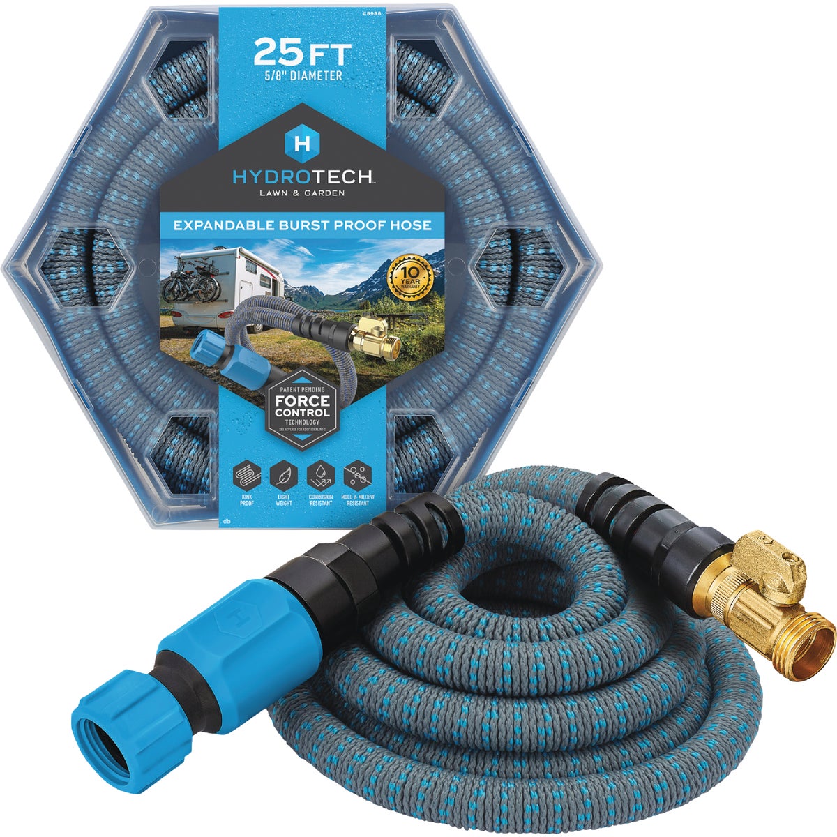 Hydrotech 5/8 In. Dia. x 25 Ft. Blue Expandable Burst Proof Hose