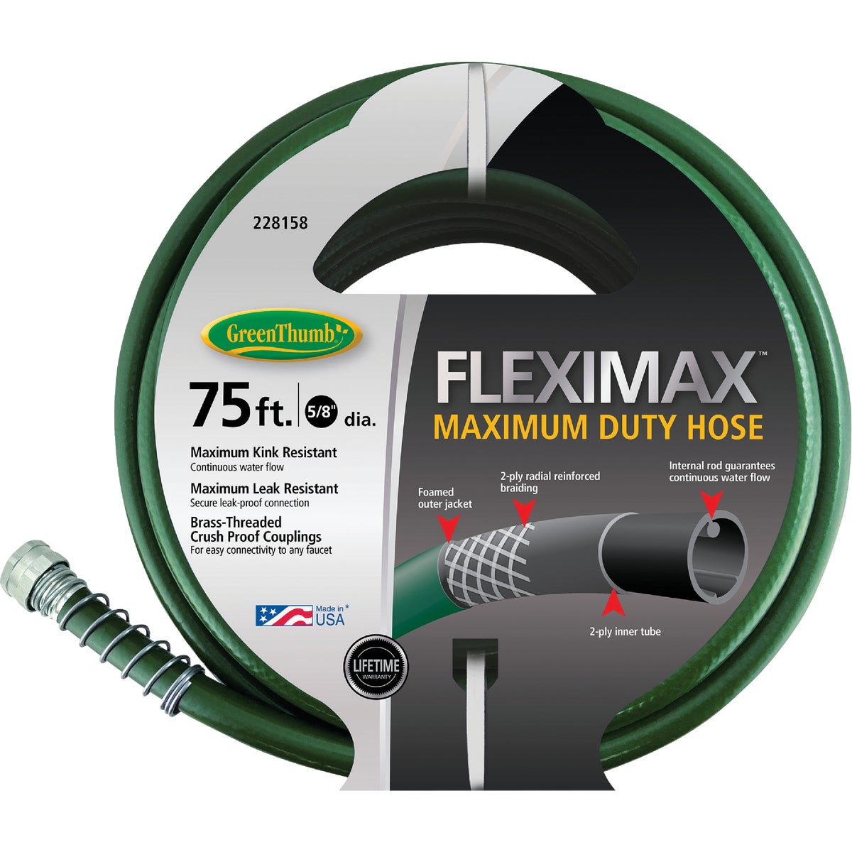 Green Thumb FlexiMax 5/8 In. Dia. x 75 Ft. Heavy Duty Hose
