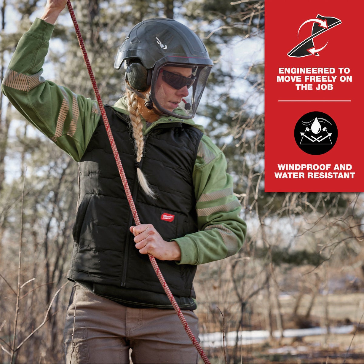 Milwaukee FREEFLEX Women's Large Black Lightweight Insulated Vest Image 4