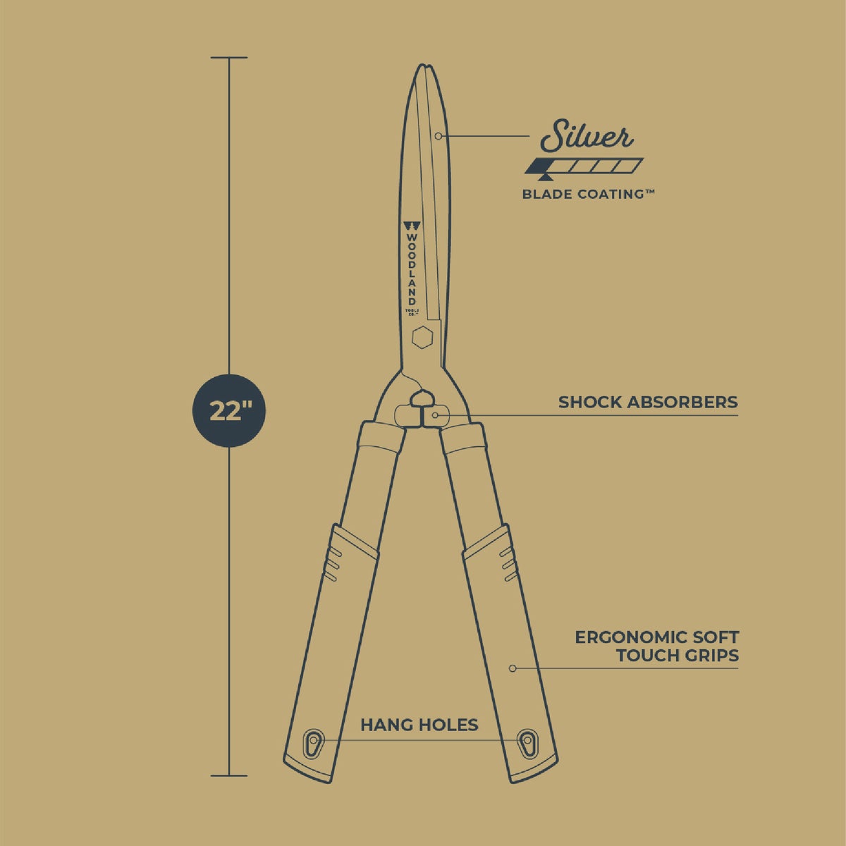 Woodland 22 In. Basic Regular Duty Hedge Shear Image 4