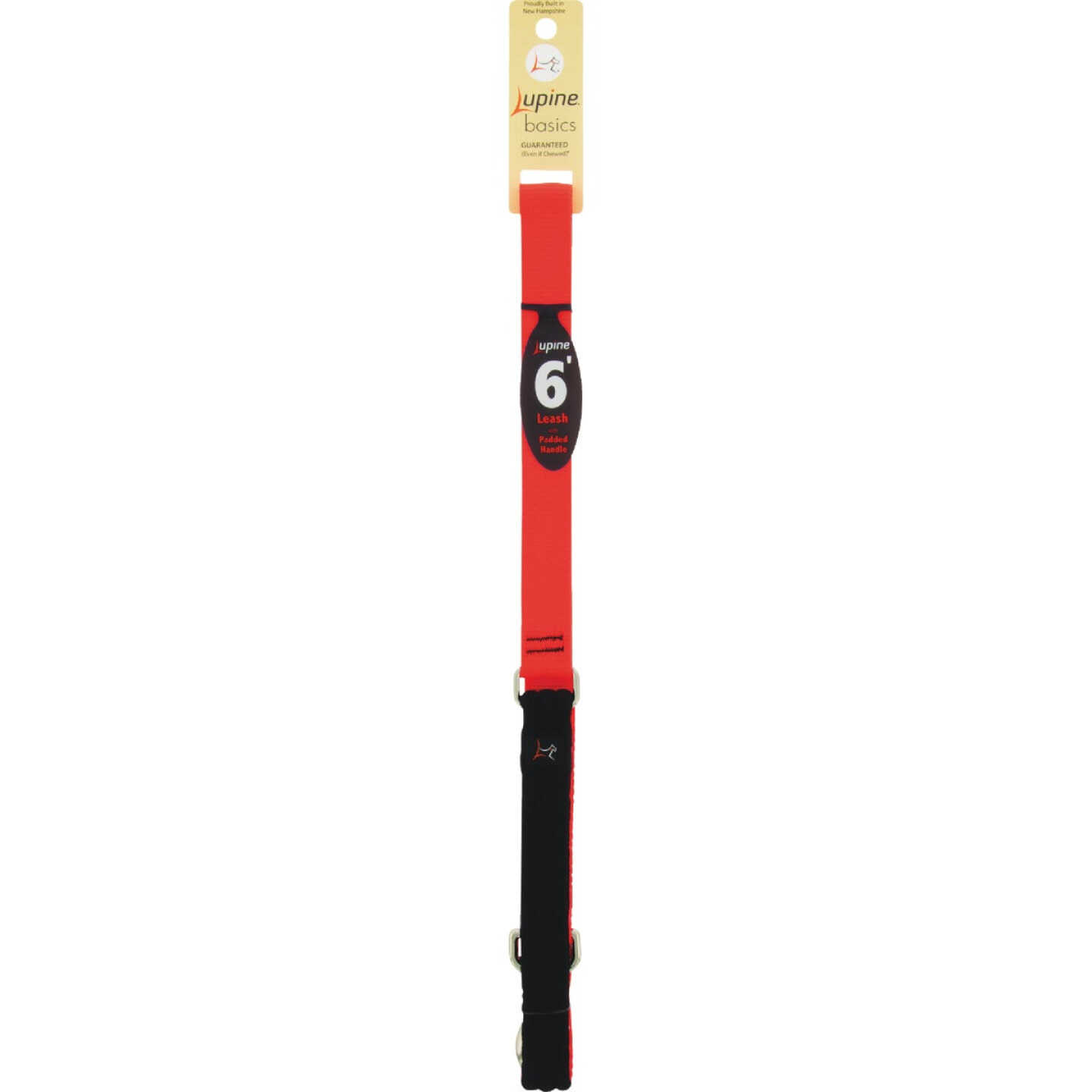 Lupine 1 In. x 6 Ft. Traditional Solid Blaze Orange Dog Leash Image 1