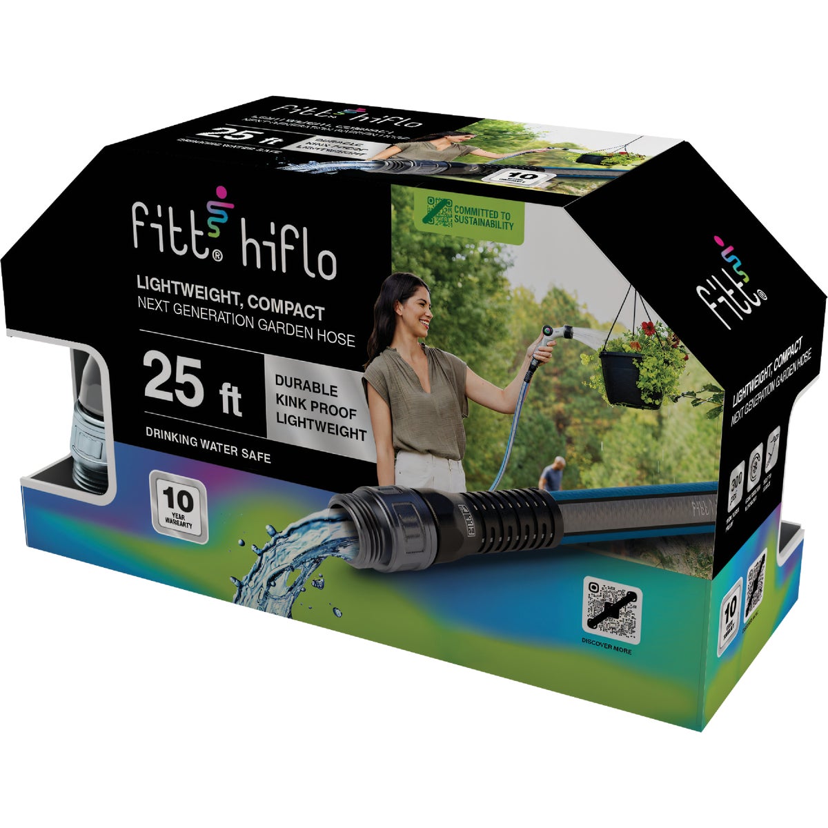 FITT HIFLO 1/2 In. x 25 Ft. Lightweight & Compact Garden Hose Image 1