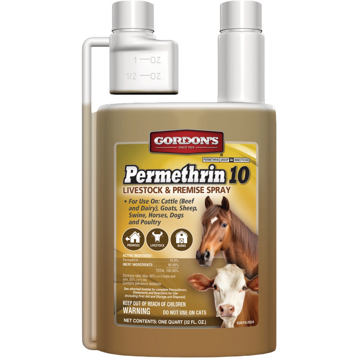 Gordon's Permethrin 10 1 Qt. Concentrate  Livestock & Premise Spray Image 1