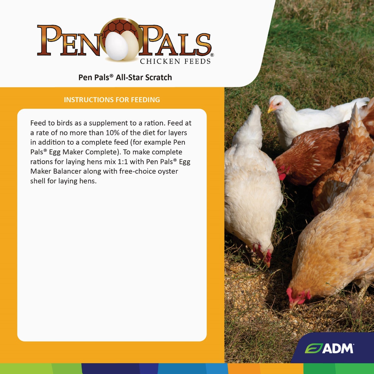 ADM Pen Pals 50 Lb. All-Star Scratch Poultry Grain Mix Image 2