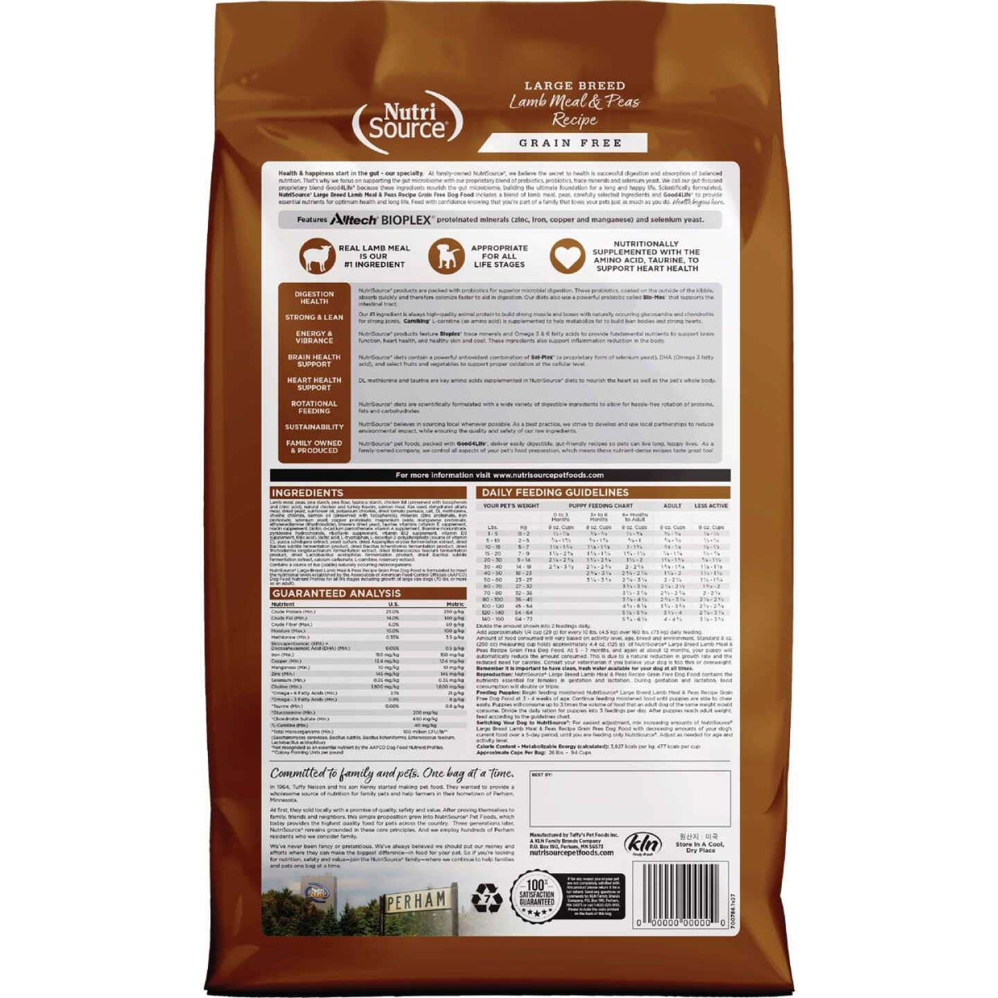 NutriSource 26 Lb. Large Breed Lamb Meal & Peas Recipe Grain Free Dog Food Image 7