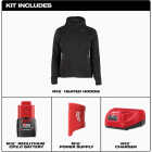 Milwaukee M12 Women's Medium Black Full-Zip Heated Hoodie Kit Image 4