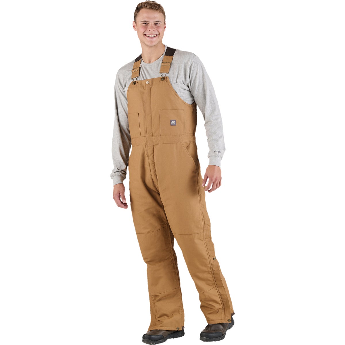 Berne Men's XL Short Brown Heritage Insulated Duck Bib Overall