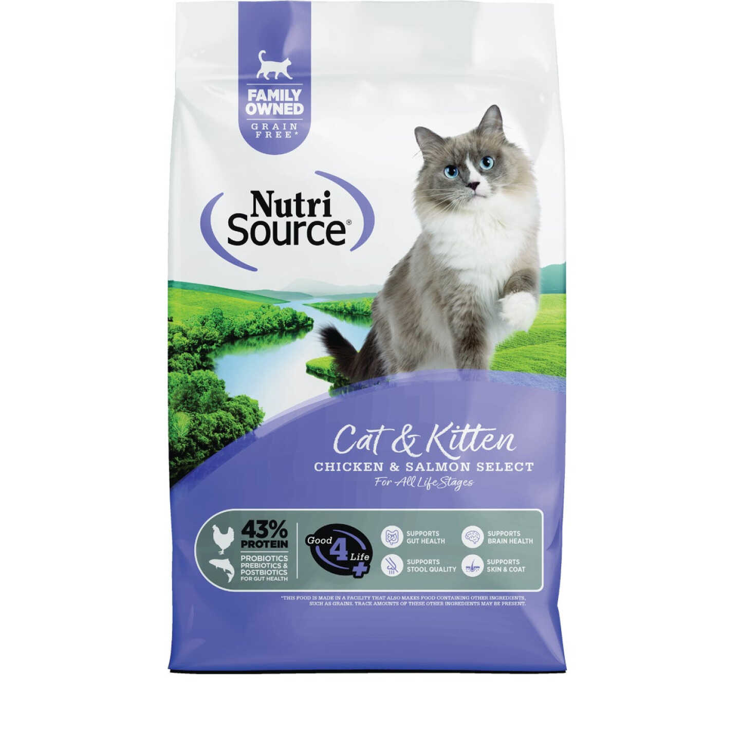 NutriSource 12 Lb. Chicken & Salmon Grain Free Dry Cat & Kitten Food Image 1