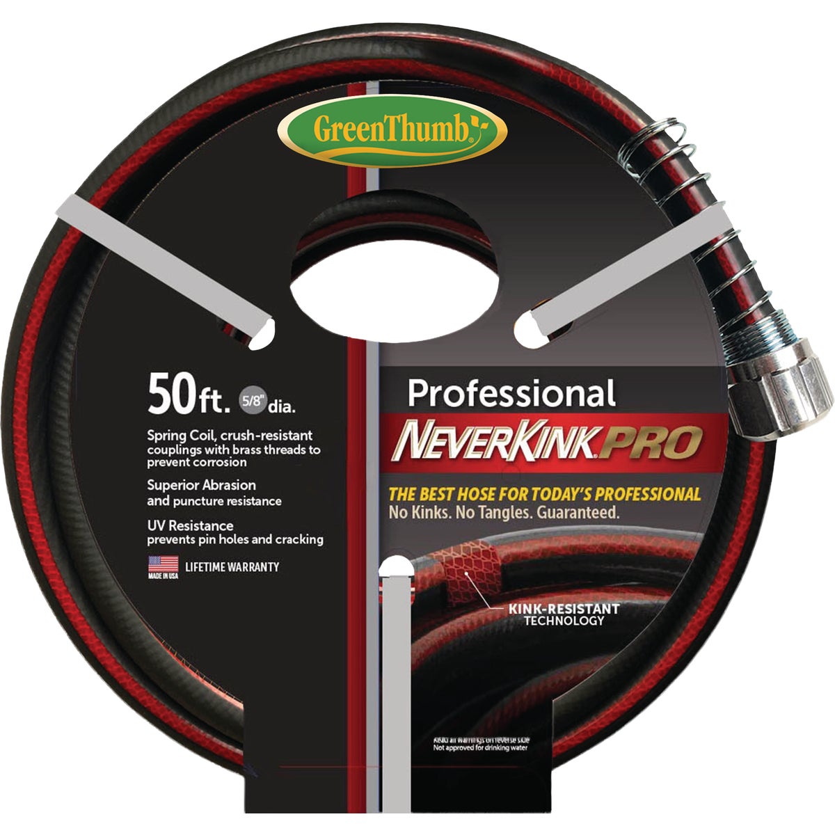 Green Thumb NeverKink PRO 5/8 In. Dia. x 50 Ft. Professional Duty Garden Hose